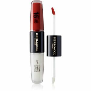 Dermacol 16H Lip Colour dlouhotrvající rtěnka a lesk na rty odstín 34 Vibrant Red 2x4 ml obraz
