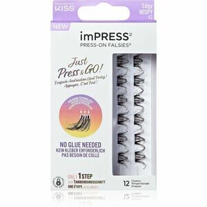 KISS imPRESS Just Press & GO ! trsové nalepovací řasy bez uzlíku Edgy Whispy C 12 ks obraz