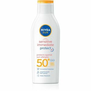 NIVEA SUN Sensitive Immediate mléko na opalování pro citlivou pokožku SPF 50+ 200 ml obraz