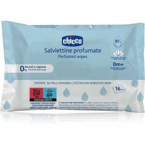 Chicco Perfumed Wipes 0m+ vlhčené ubrousky pro děti s lehkou parfemací 16 ks obraz