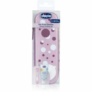 Chicco Always Smiling Set 6m+ sada zubní péče s pouzdrem Lilac obraz