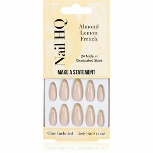 Nail HQ Almond Lemon French umělé nehty s lepidlem 24 ks obraz
