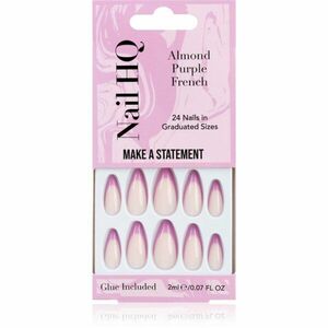 Nail HQ Almond Purple French umělé nehty s lepidlem 24 ks obraz