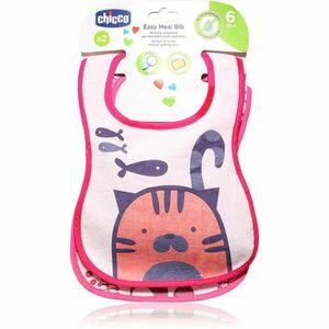 Chicco Easy Meal Bib 6m+ bryndák Pink 2 ks obraz