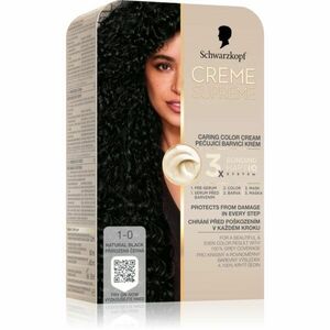 Schwarzkopf Creme Supreme permanentní barva na vlasy odstín 1-0 Přirozená černá 60 ml obraz