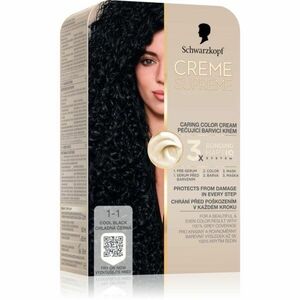 Schwarzkopf Creme Supreme permanentní barva na vlasy odstín 1-1 Chladná černá 60 ml obraz