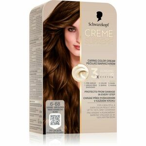 Schwarzkopf Creme Supreme permanentní barva na vlasy odstín 6-68 Tmavá karamelová blond 60 ml obraz