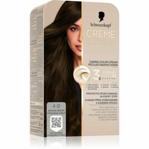 Schwarzkopf Creme Supreme permanentní barva na vlasy odstín 4-0 Přirozená hnědá 60 ml obraz