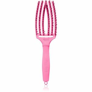 Olivia Garden Fingerbrush Boar & Nylon kartáč na vlasy s nylonovými a kančími štětinami Dolce Vita Pink Granita 1 ks obraz