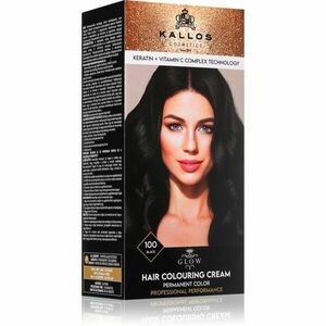 Kallos Glow Lasting Cream Colour permanentní barva na vlasy odstín Black 60 ml obraz
