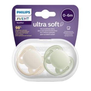 PHILIPS AVENT Šidítko Ultrasoft Premium neutral 0-6m chlapec 2 ks obraz