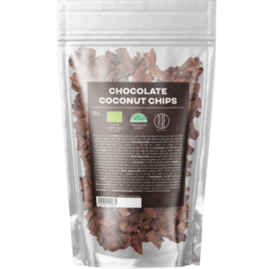 BRAINMAX PURE Chocolate Coconut chips, Kokosové chipsy v čokoládě, BIO 250 g obraz