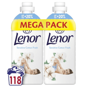 LENOR Aviváž, Sensitive Cotton Fresh, 118 praní, 2 x 1239 ml obraz