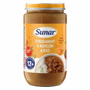SUNAR Příkrm stroganoff s hovězím a rýží 12m+, 235 g obraz