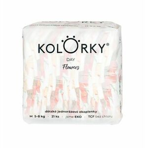 KOLORKY DAY Jednorázové eko plenky vel. M 5-8 kg 21 ks květy obraz