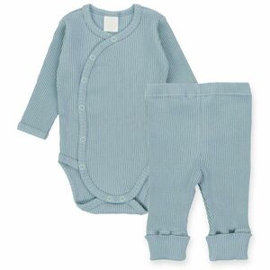 MBaby Zavinovací žebrované body + tepláčky, 2D sada , mátové, vel. 68 obraz