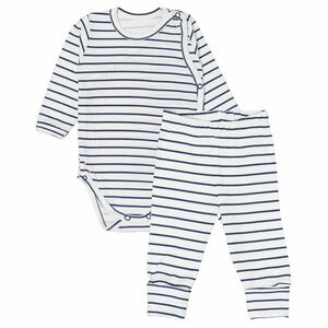 MBaby Zavinovací žebrované body + tepláčky, 2D sada Proužek, granát, vel. 68 obraz
