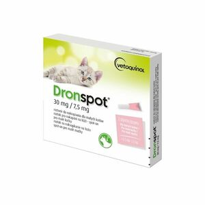 Dronspot 30 mg/7, 5 mg pro malé kočky spot-on 2x0, 35 ml obraz