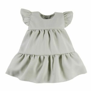 EEVI Dívčí šaty s volánky Nature - khaki, vel. 86 obraz