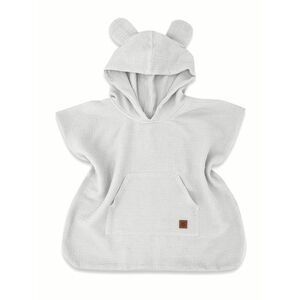 Baby Nellys Dětské mušelínové pončo lux s kapucí Teddy, rychleschnoucí, šedé, 110/122 obraz