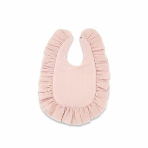 Baby Nellys Nepromokavý mušelínový bryndáček s volánkem Nature - pudrově růžová obraz