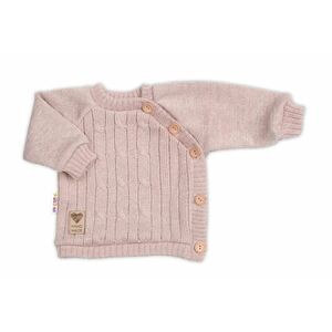 Baby Nellys Rostoucí pletený svetřík a kalhoty s kapsou Hand Made 2D, Nature, pudrově růžová obraz