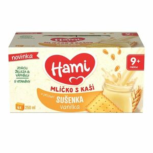 Hami Mlíčko s kaší s příchutí sušenka a vanilka 4x250 ml obraz
