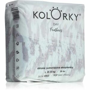 Kolorky Day Feathers jednorázové EKO pleny velikost L 8-13 Kg 19 ks obraz