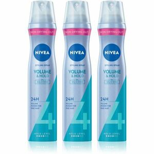 NIVEA Volume Care lak na vlasy pro zvětšení objemu 3 x 250 ml obraz
