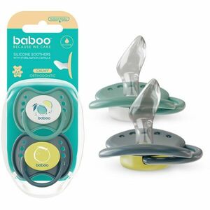 Baboo Soothers Silicone Orthodontic with Case dudlík Lagoon Fiesta 6-12 m 2 ks obraz