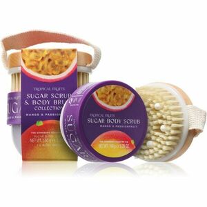 The Somerset Toiletry Co. Tropical Fruits Mango & Passionfruit cukrový tělový peeling + kartáč 150 g obraz