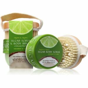 The Somerset Toiletry Co. Tropical Fruits Coconut & Lime cukrový tělový peeling + kartáč 150 g obraz