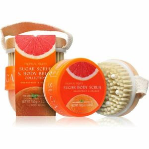 The Somerset Toiletry Co. Tropical Fruits Grapefruit & Orange cukrový tělový peeling + kartáč 150 g obraz