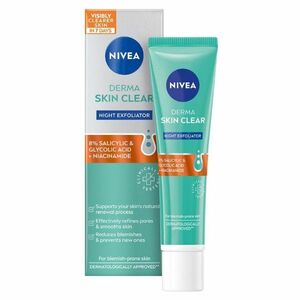 NIVEA Derma Skin Clear Noční exfoliační pleťový peeling 40 ml obraz