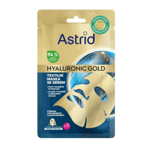Astrid Textilní maska se zlatými proteiny pro hladší vzhled a obnovu objemu pleti Hyaluronic Gold obraz