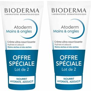 Bioderma Sada výživných krémů na ruce a nehty Atoderm Mains (Ultra-Nourishing Cream Hands & Nails) 2 x 50 ml obraz
