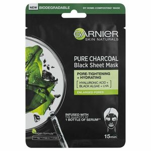 Garnier Černá textilní maska s extraktem z mořských řas Pure Charcoal Skin Naturals (Black Tissue Mask) 28 g obraz