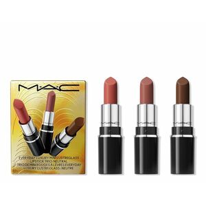 MAC Cosmetics Sada na rty Everyday Luxury Mini Lustreglass Neutral (Lipstick Trio) obraz
