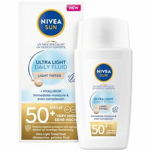 Nivea Ultralehký tónovací pleťový fluid SPF 50+ Sun (Ultra Light Tinted Fluid) 40 ml Light obraz
