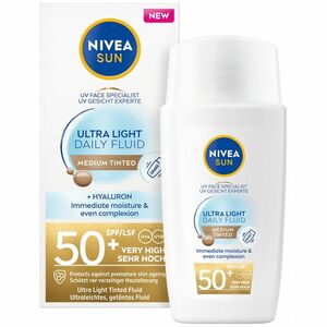 Nivea Ultralehký tónovací pleťový fluid SPF 50+ Sun (Ultra Light Tinted Fluid) 40 ml Medium obraz