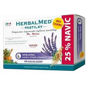 Simply You HerbalMed pastilky Dr. Weiss při nachlazení bez cukru 24 pastilek + 6 pastilek ZDARMA obraz