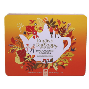 English Tea Shop Dárková sada Super goodness oranžová BIO v plechové kazetě 36 sáčků obraz