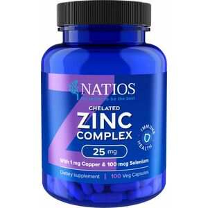 Natios Zinc Chelated Complex - Zinek, selen a měď 25 mg 100 veganských kapslí obraz
