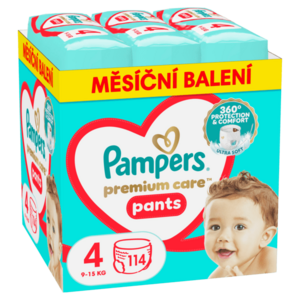 PAMPERS Premium Care Pants Plenkové kalhotky vel. 4, 9-15 kg, 114 ks obraz