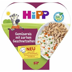HIPP BIO Rýže se zeleninou a hráškem a jemně nakrájeným hovězím masem 250 g obraz