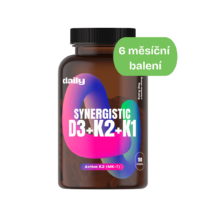 DAILY Synergistic D3 + K2 + K1 180 kapslí obraz