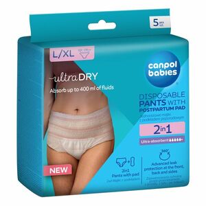 CANPOL BABIES Jednorázové poporodní kalhotky s vložkou 2v1 L/XL 5 ks obraz