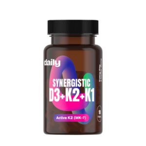 DAILY Synergistic D3 + K2 + K1 90 kapslí obraz