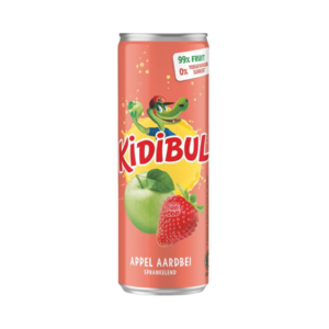 KIDIBUL Dětský šumivý nápoj - 99% Jablko a jahoda - plechovka 250 ml obraz
