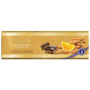 LINDT Gold Tablet Švýcarská hořká čokoláda s pomerančem a mandlemi 300 g obraz